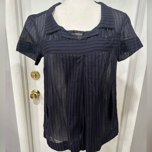 Elegant Navy / Black  Striped Women's Top by Dries Van Noten. Size 36